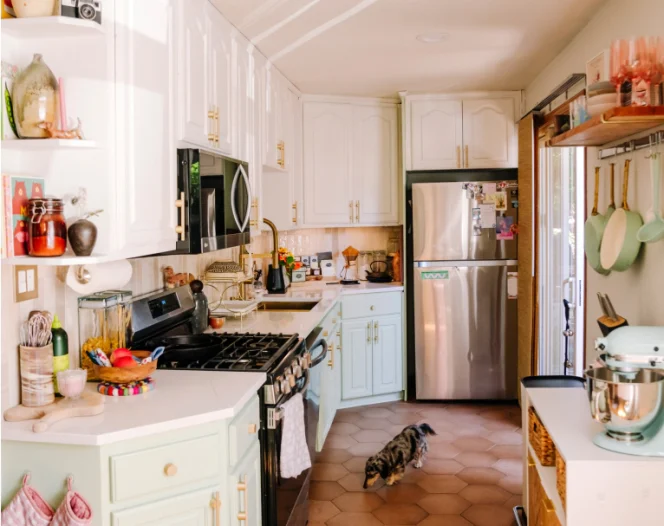 cozy kitchen with lots of cooking equipment